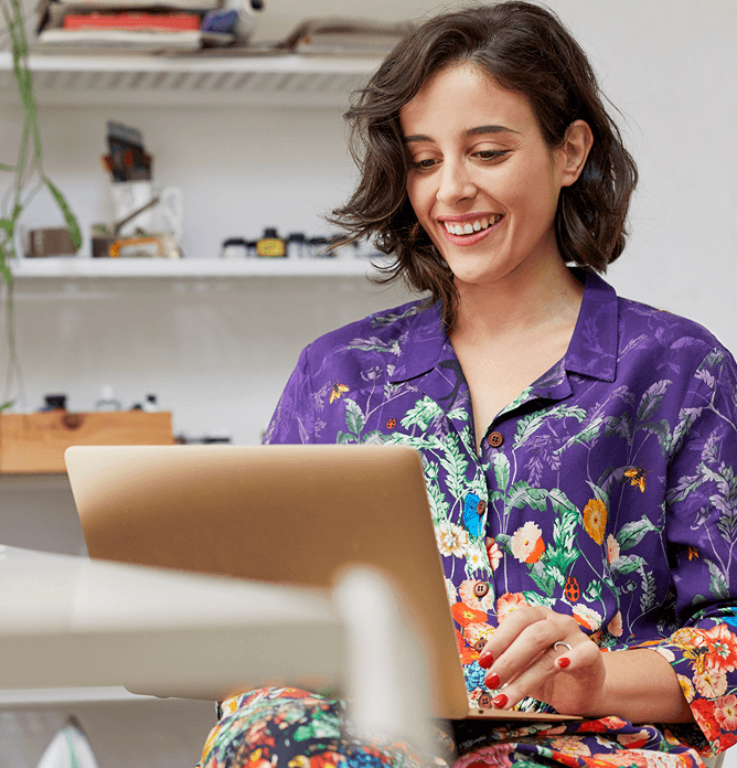 girl working with mobile phone
